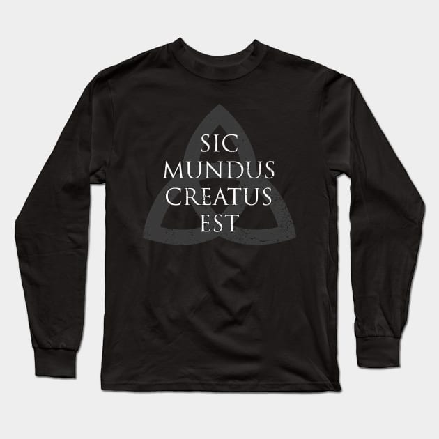 Sic Mundus Creatus Est Dark Long Sleeve T-Shirt by Bevatron